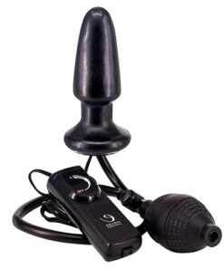 Inflatable Vibrating Butt Plug Black
